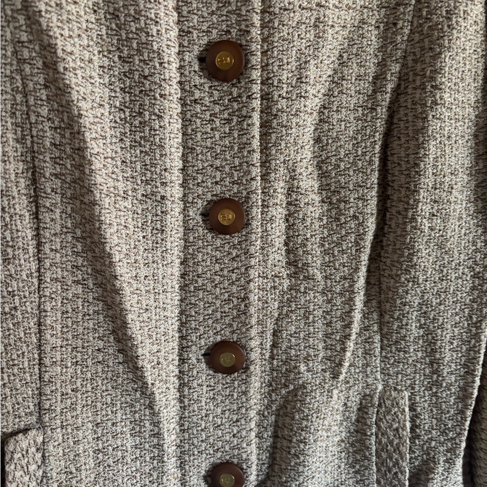 St. John Textured Gray Cardigan
